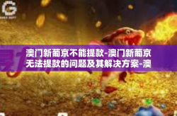 澳门新葡京不能提款-澳门新葡京无法提款的问题及其解决方案-澳门新葡京不能提款