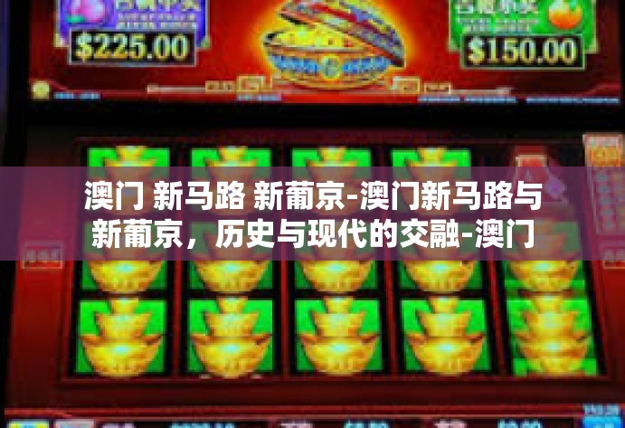 澳门 新马路 新葡京-澳门新马路与新葡京，历史与现代的交融-澳门 新马路 新葡京