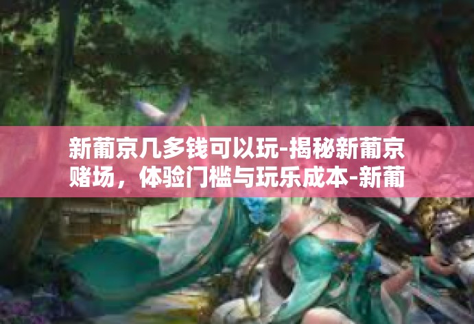 新葡京几多钱可以玩-揭秘新葡京赌场，体验门槛与玩乐成本-新葡京几多钱可以玩